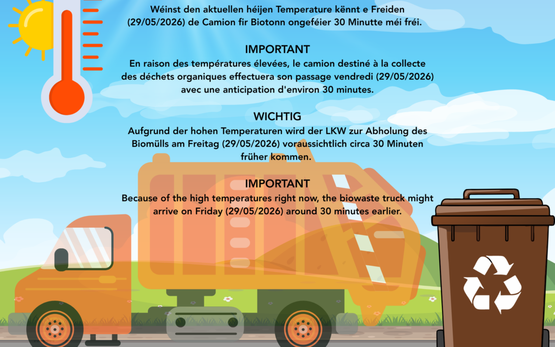 Important ! Collecte des déchets 29/05/2026