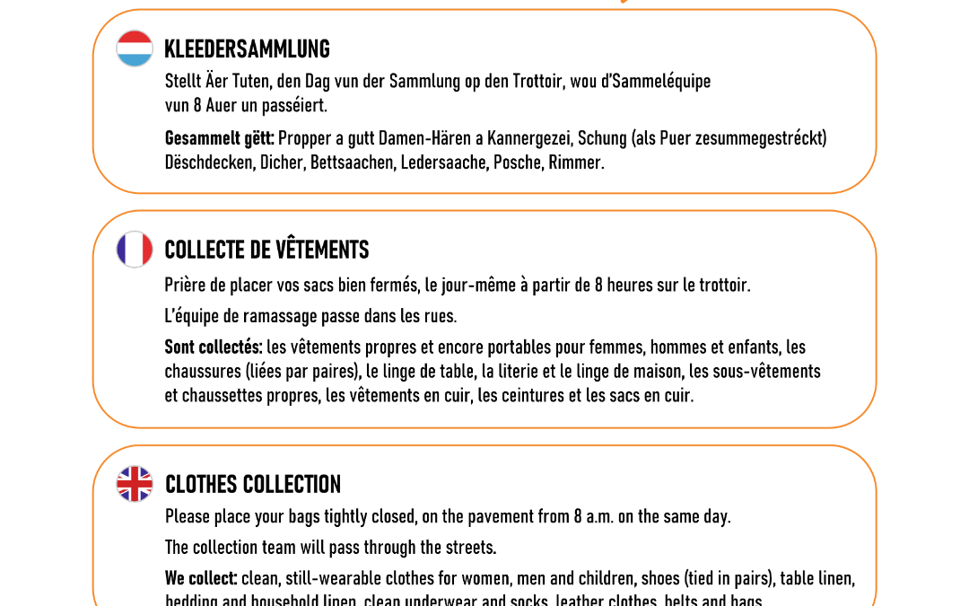 Collecte de vêtements 18/09/2026